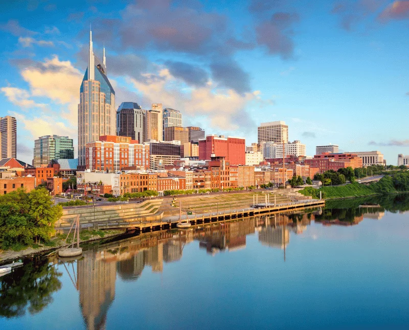 Nashville skyline for Bronze Doctor mobile spray tan service areas