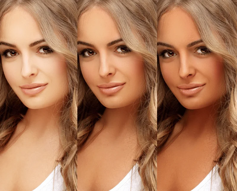 Soft beauty portrait showing natural sunless tan inspiration
